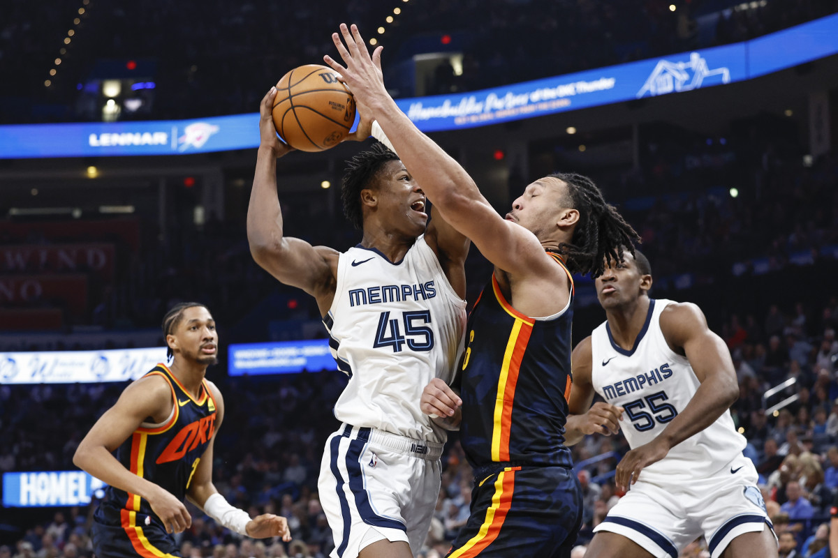 GG Jackson works to try and get around an Oklahoma City Thunder defender. (03-10-24)